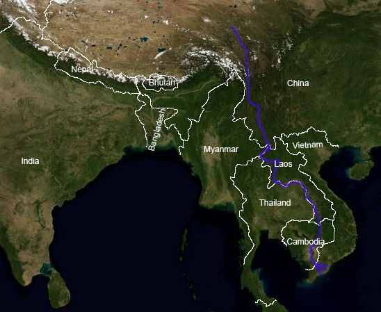 mekong river map. Mekong River flows through 6