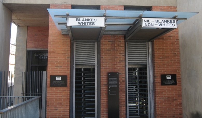 Simulation at the Apartheid Museum entrance
