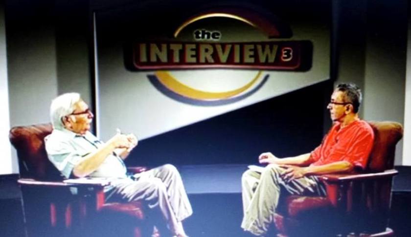 Dr Rajesh Tandon (left) in conversation with Nalaka Gunawardene: Young Asia Television - The Interview, June 2014